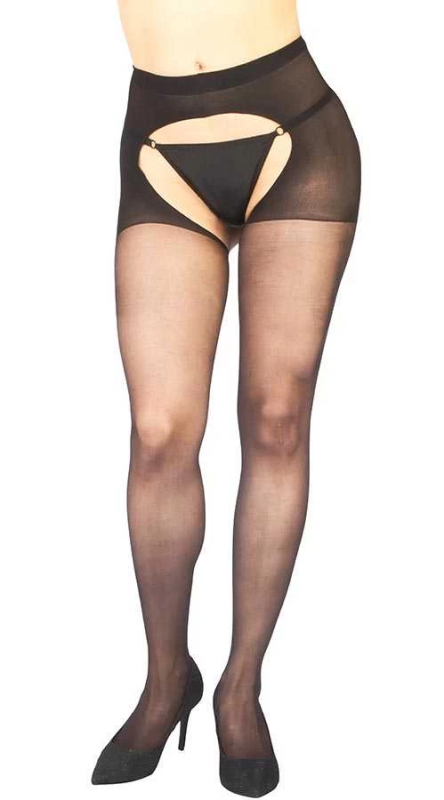 Siyah Özel Bölgesi Açık Fantazi Külotlu Çorap Tm1078